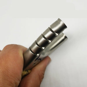 Light Gray 304 Stainless Steel Little Devil Eyes Flat Leather Slingshot Wrapped With Rope Sports Outdoor Precise Precision Slingshot