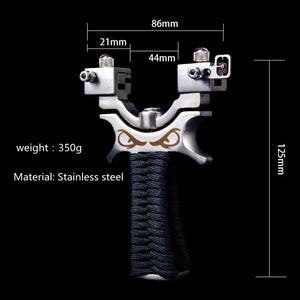 Black 360-Degree Rotation Flat Rubber Band Slingshot Outdoor Strong Competitive Stainless Steel Target Shooting Toys For Children
