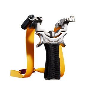 Black 360-Degree Rotation Flat Rubber Band Slingshot Outdoor Strong Competitive Stainless Steel Target Shooting Toys For Children