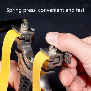 Tan 360-Degree Rotation Flat Rubber Band Slingshot Outdoor Strong Competitive Stainless Steel Target Shooting Toys For Children