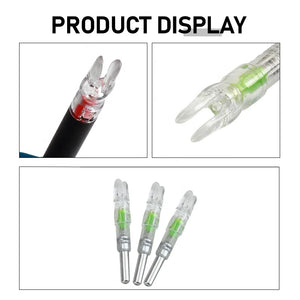 Archery Lighted Arrow Nocks LED Automatically Light up Glowing 3 Pack Hunting Fit ID 6.2 Mm Pins Pure Carbon Arrow Shaft
