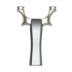 Light Gray 440C Stainless Steel Aluminum Handle Chicken King Flat Leather Slingshot Hunting Competitive Chicken King Slingshot Catapult