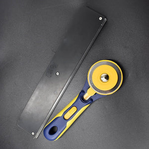 Dim Gray 60mm Rotary Cutter for Multifunctional Cutting Knife with Ruler Set for Cutting Flat Rubber Band Slingshot Accessories INDIAN SLINGSHOT
