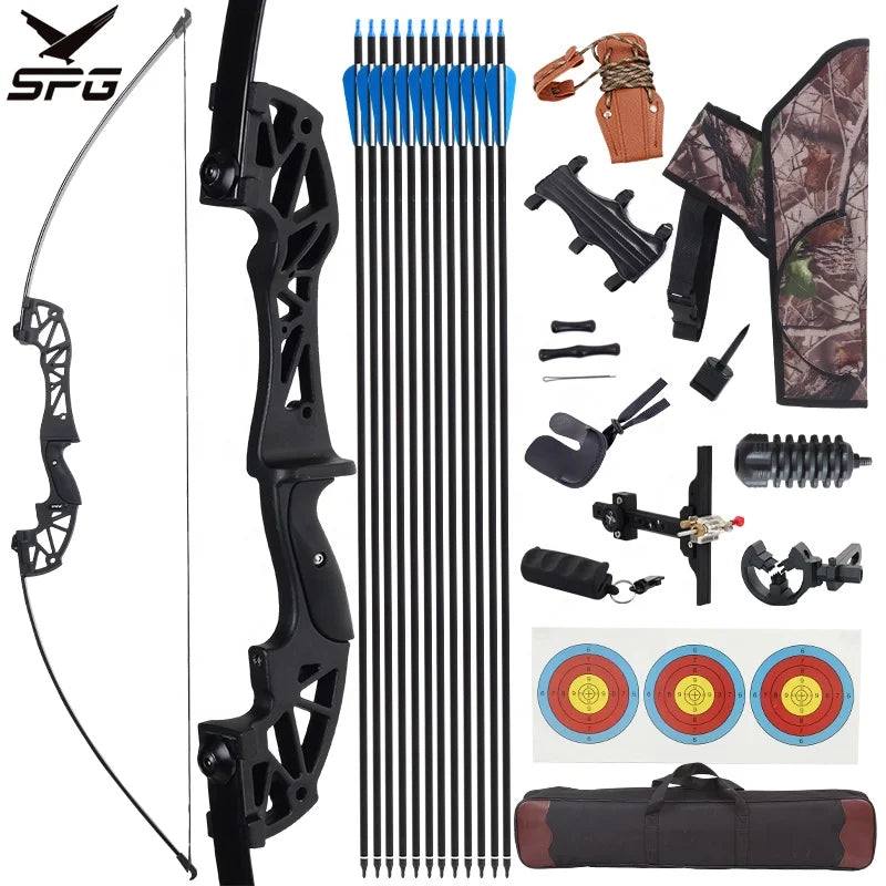 thumbnail image 2 of D&Q 58'' Archery Recurve Bow And Arrow Set For Adults Begnners 2 of 12