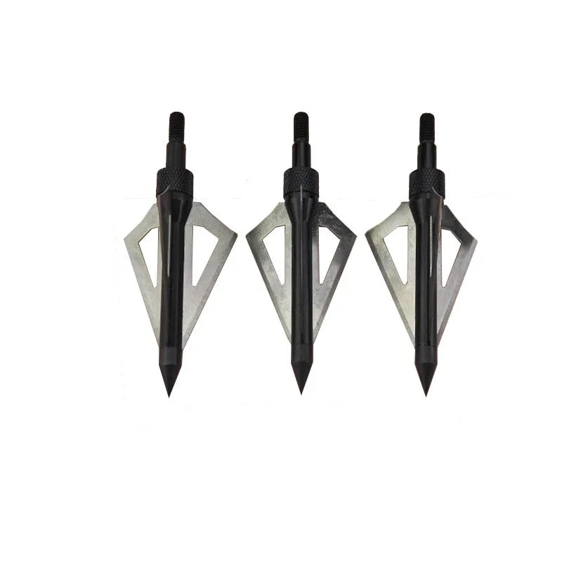 100 Grain Archery Arrowhead 3 Blade Hunting Shape Broadheads for Bow and Crossbow Shooting Accessories