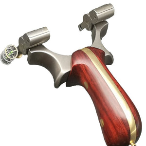 Sienna 98K Slingshot Stainless Steel High Power Slingshot High Precision Slingshot Shooting Hunting Profession Bow Head Can Be Rotated