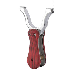 Sienna Folding Alloy Wooden Handle Pocket Slingshot MARKSMAN