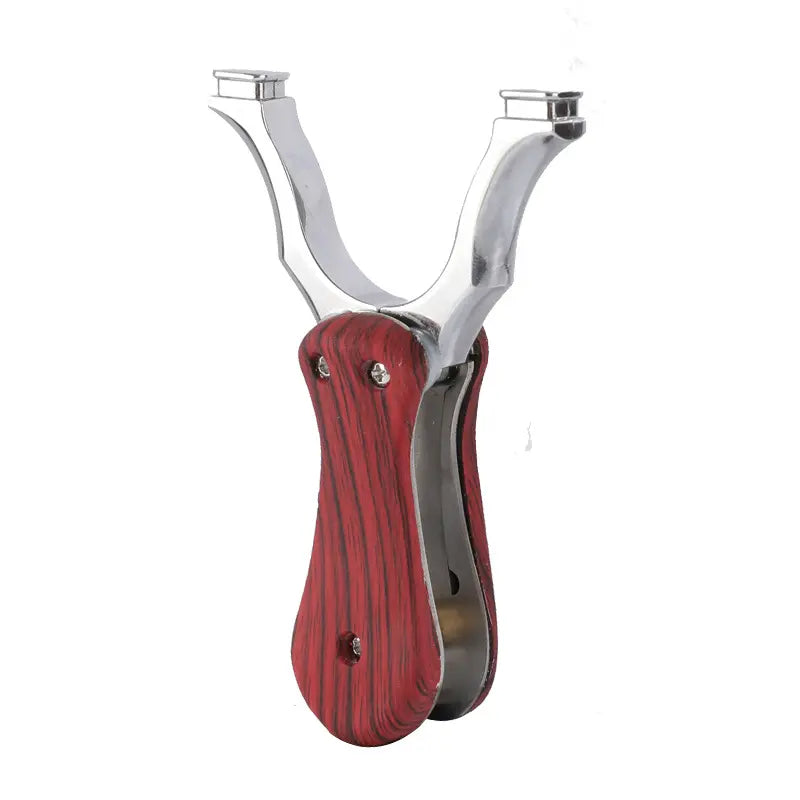 Sienna Folding Alloy Wooden Handle Pocket Slingshot MARKSMAN