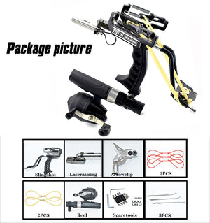 Light Gray Professional Instructor Slingbow with Wrist and Infrared Sight Adult Fishing Slingshot Set INDIAN SLINGSHOT