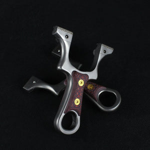 Black Brown Nested Mosaic Stainless Steel Slingshot MARKSMAN