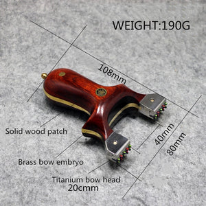 Gray Slingshot Rosewood Brass Patch Titanium Alloy Outdoor Target Shooting Slingshot Children's Toy MARKSMAN