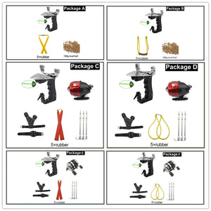 Light Gray Upgraded Bow Head Shooting Fish Slingshot Package INDIAN SLINGSHOT