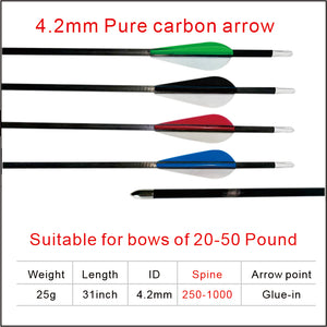 Black Carbon Fiber Fishing Shooting arrows Target Shooting Arrows MARKSMAN