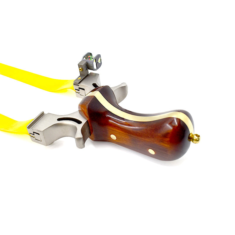 Light Gray Professional Premium Aiming Wood and Stainless Steel Slingshot Outdoor Shooting MARKSMAN