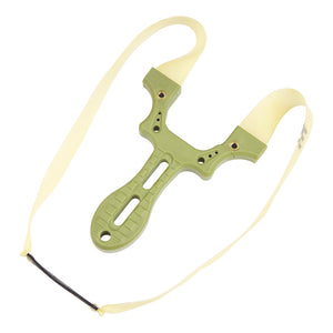 Bisque Green Plastic Slingshot Target Shooting with Flat Rubber Band Catapult SLINGSTER