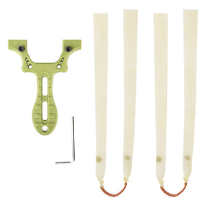 Antique White Green Plastic Slingshot Target Shooting with Flat Rubber Band Catapult SLINGSTER