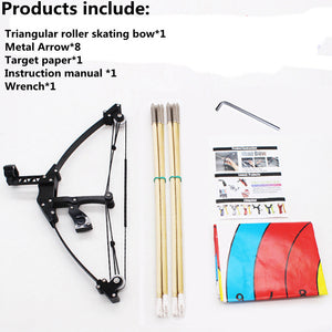 White Smoke New Mini Bow Slingshot Stainless Steel Bow Short Axis Triangle Bow Archery Powerful Creative Outdoor Sports Archery Toy for Kids INDIAN SLINGSHOT