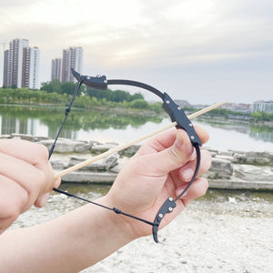 Light Gray Creative Kids Mini Recurve Bow High Quality Stainless Steel Creative and Wild Archery Powerful Outdoor Sports Arrow Wooden SLINGSTER