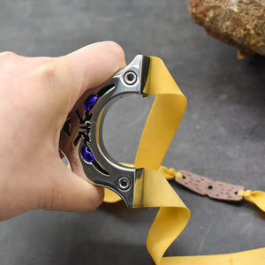 Dim Gray New Alien Blue Eye Stainless Steel Slingshot MARKSMAN