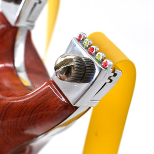 Goldenrod Red Imitation Wood Grain Alloy Slingshot Portable Outdoor Shooting Toy INDIAN SLINGSHOT