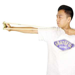 White Smoke Green Plastic Slingshot Target Shooting with Flat Rubber Band Catapult SLINGSTER
