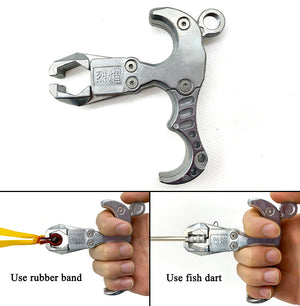 Light Gray Stainless Steel Fish Dart Launcher Marble Launcher Fish Dart Clip Dart Device Shooting Fish Release Accessories INDIAN SLINGSHOT