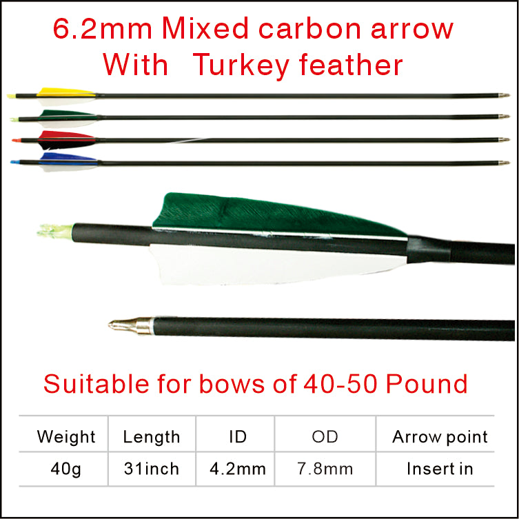 Black Carbon Fiber Fishing Shooting arrows Target Shooting Arrows MARKSMAN
