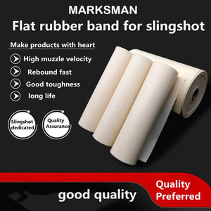 Black Marksman Anti Freeze Flat Rubber Band 1 Meter Roll White Slingshot Catapult Latex INDIAN SLINGSHOT