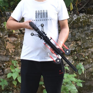 Dark Slate Gray Marksman RS-X7 Slingshot Crossbow - New Version Of Wolf King Powerful Catapult Semi-Automatic Portable Enhanced Traction Outdoor Sports MARKSMAN