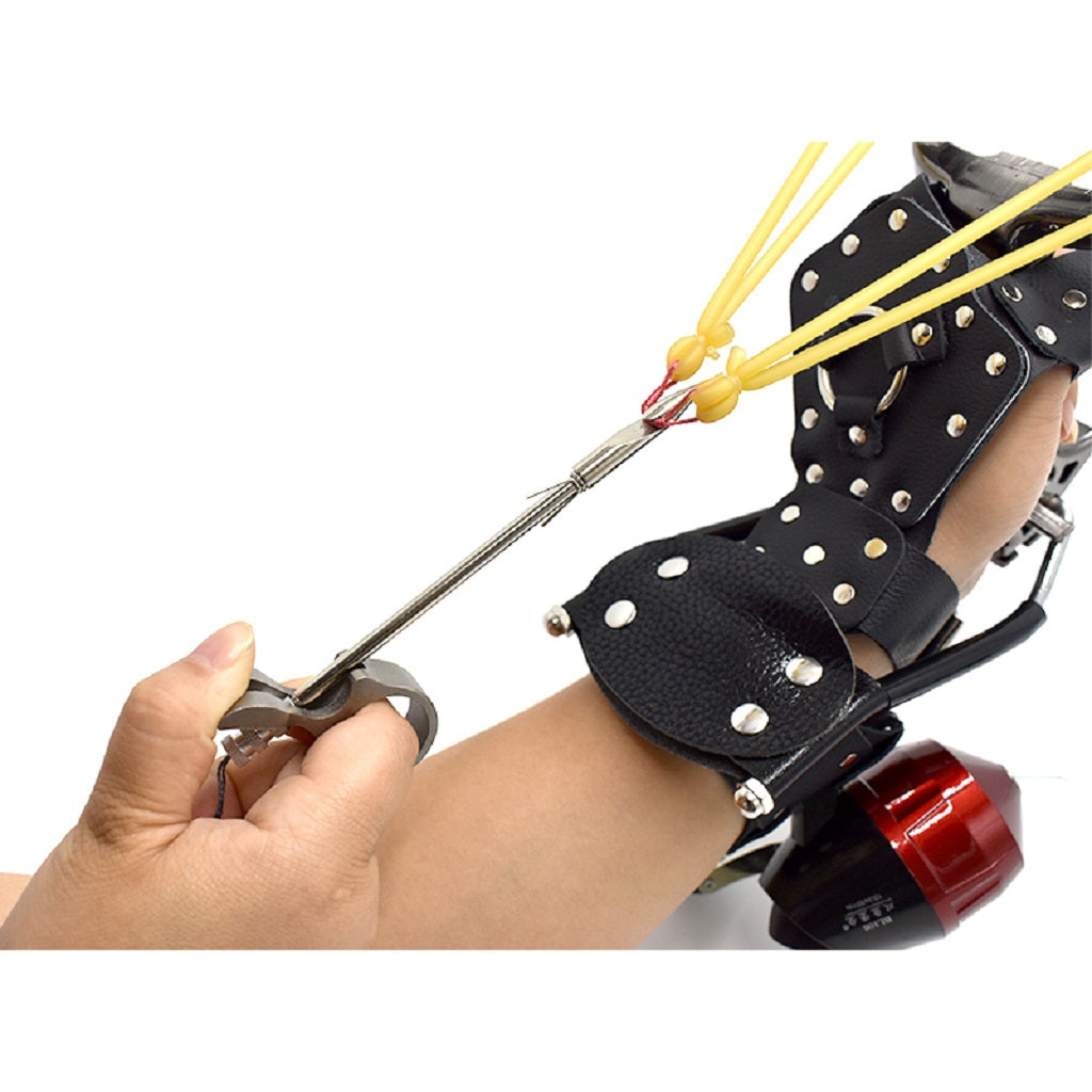 Rosy Brown Best Fiber Plastic Fishing Slingshot Combo Set Outdoor Fishing INDIAN SLINGSHOT