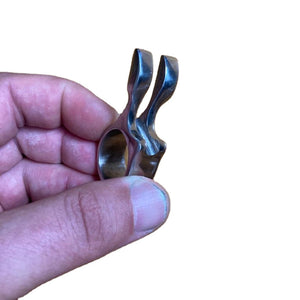 Dark Gray Stainless Steel Flat Frameless Ring Slingshot Wire Cutting Quick Pressure Slingshot Connector Frameless Ring Bow Releaser INDIAN SLINGSHOT