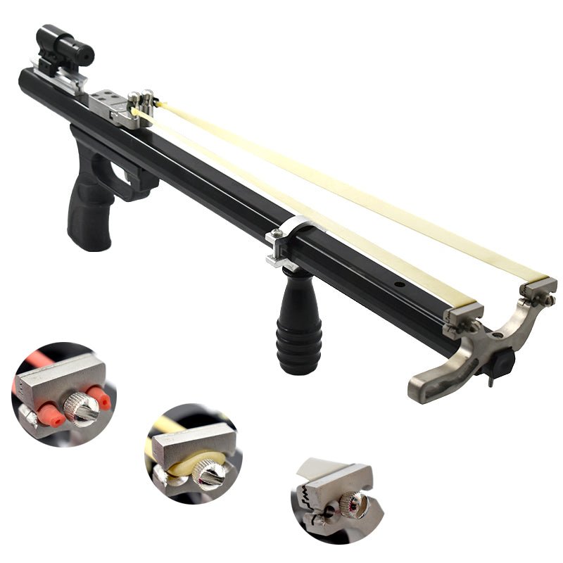 Dark Slate Gray A Black Slingshot Rifle With Aming Laser For Outdoor Hunting And Shooting Can Be Used With A Variety Of Rubber Bands