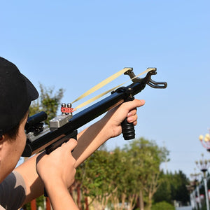 Light Steel Blue A Black Slingshot Rifle With Aming Laser For Outdoor Hunting And Shooting Can Be Used With A Variety Of Rubber Bands