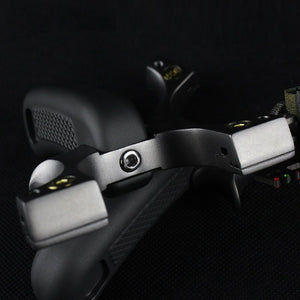 Black Adult Outdoor Stainless Steel Aluminum Slingshot High Precision CNC Flat Rubber Band Stingling Competitive Catapult Slingshot