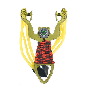 Dark Khaki Alloy Animal Pattern Shooting Slingshot With Strong Rubber Band Sling Shot