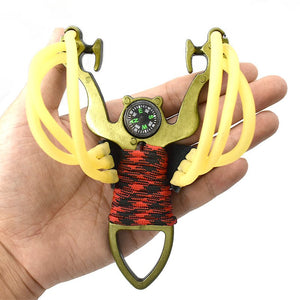 Tan Alloy Animal Pattern Shooting Slingshot With Strong Rubber Band Sling Shot