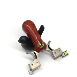 Light Gray Big Power Bow Stainless Steel Solid Wood Slingshot Chasing Dragon 98K Powerful Catapult Slingshot Flat Leather Press Slingshot