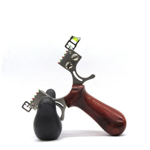 Dark Olive Green Big Power Bow Stainless Steel Solid Wood Slingshot Chasing Dragon 98K Powerful Catapult Slingshot Flat Leather Press Slingshot