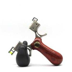 Dark Slate Gray Big Power Bow Stainless Steel Solid Wood Slingshot Chasing Dragon 98K Powerful Catapult Slingshot Flat Leather Press Slingshot