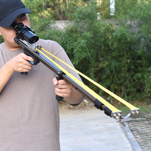 Gray Black Long Rod+Telescope Sight+Fish Reel Product Sets For Outdoor Shooting And Hunting Sports