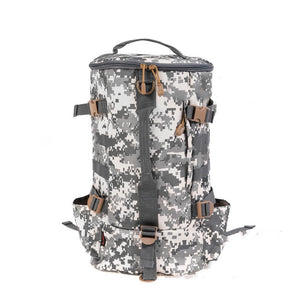 Slate Gray Camouflage Cylindrical Fishing Bag Outdoor Satchel Multifunctional Bag