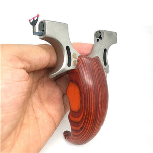 Tan Camshaft Solid Wood Lock Stainless Steel Technology Wood Precision Outdoor Fast Pressure Outdoor Powerful Catapult Slingshot MARKSMAN