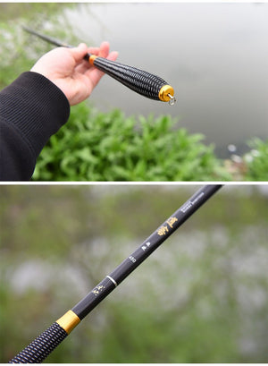 Dim Gray Carbon Fishing Rod 2.7 m Fishing Rod Telescopic Table Fishing Rod