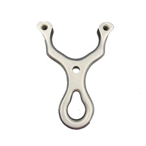 Light Gray CNC Stainless Steel Flying Tiger Flat Leather Slingshot Free Binding Outdoor Professional Sports Precision Catapult Feel