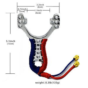 Gray Durable stainless steel slingshot outdoor hunting slingshot suitable for round rubbers
