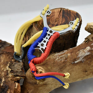 Dark Olive Green Durable stainless steel slingshot outdoor hunting slingshot suitable for round rubbers