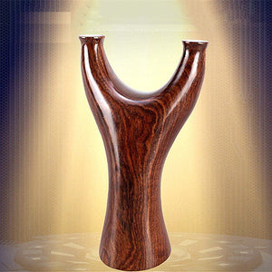 Tan Ebony Solid Wood Wide Rubber Hand Recurve Outdoor Target Shooting Slingshot SLINGSTER