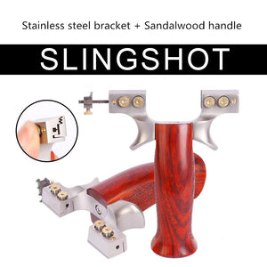 Black Ejection Slingshot Legend Stainless Steel 304 Ebony Handle Flat Leather Precision Wire Cutting Outdoor Target Shooting Competitive Bow