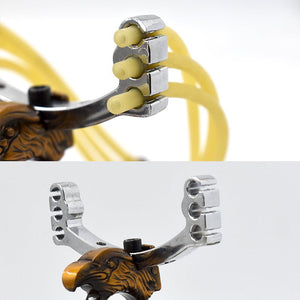 Beige Factory New Design Alloy Slingshot Shooting Sling shot with Rubber band