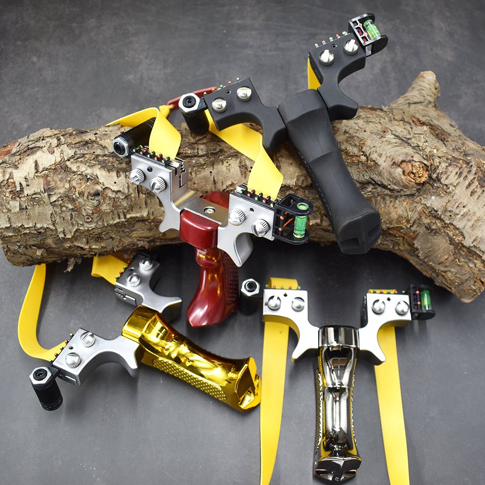 Dim Gray Four-color double screw resin slingshot hunting outdoor precision shooting sling shot